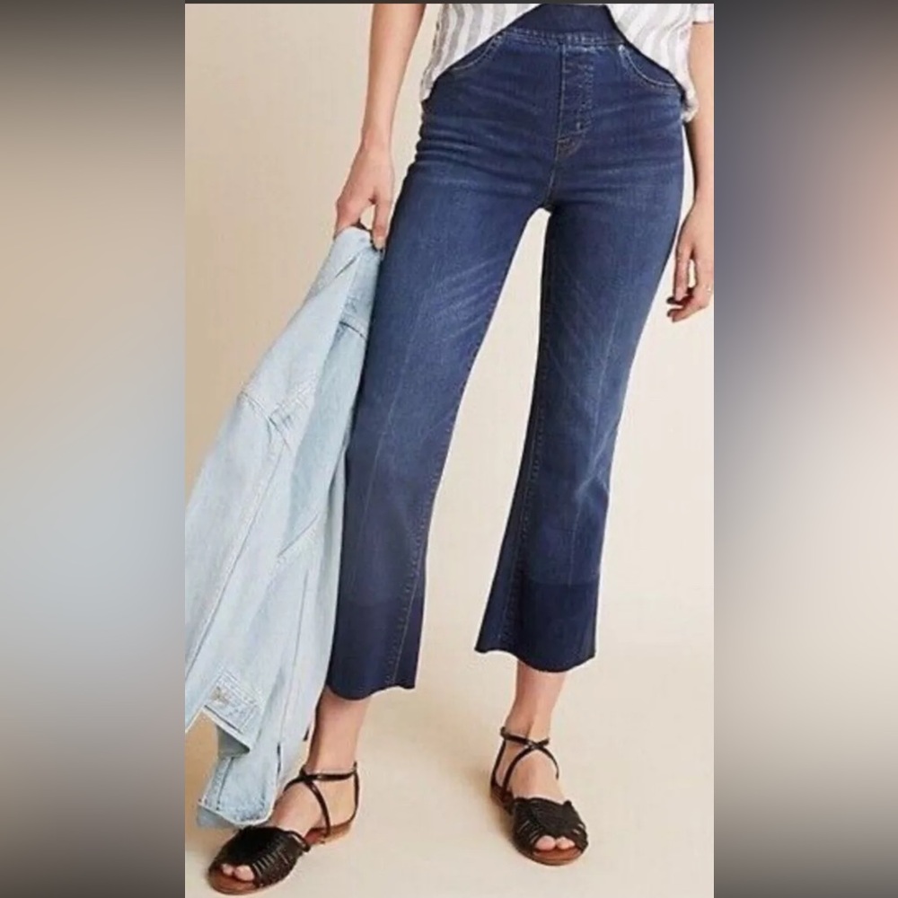 SPANX cropped denim, frayed edge, small, NWT